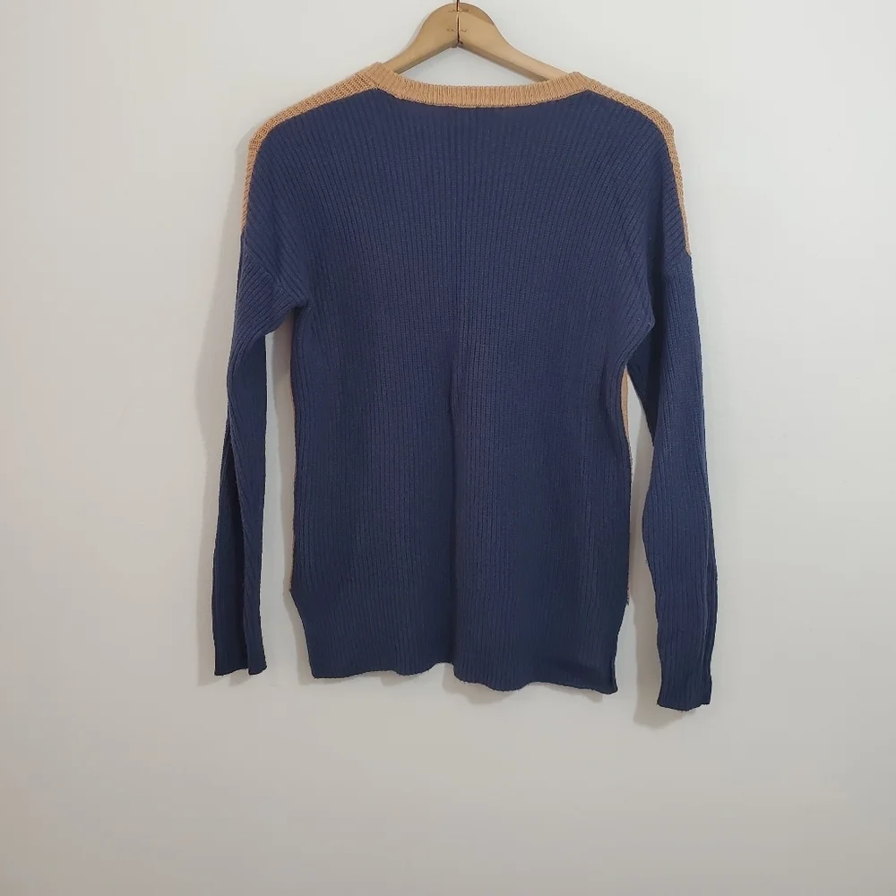 Madewell Tan/Navy Colorblock Sweater